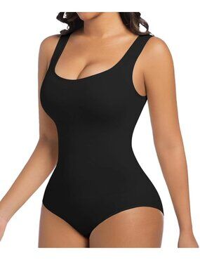Women Shapewear Bodysuit Tummy Control Seamless Waist Trainer Top, BLACK, XXL